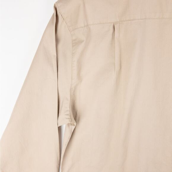 Forever 21 Woven Top Men's Large Camp Collar Long Sleeve Cotton Taupe - Picture 11 of 12